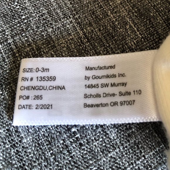 GOUMI - short sleeve onesie with back snaps - Size 0-3 - Cream - NWOT - Picture 6 of 7